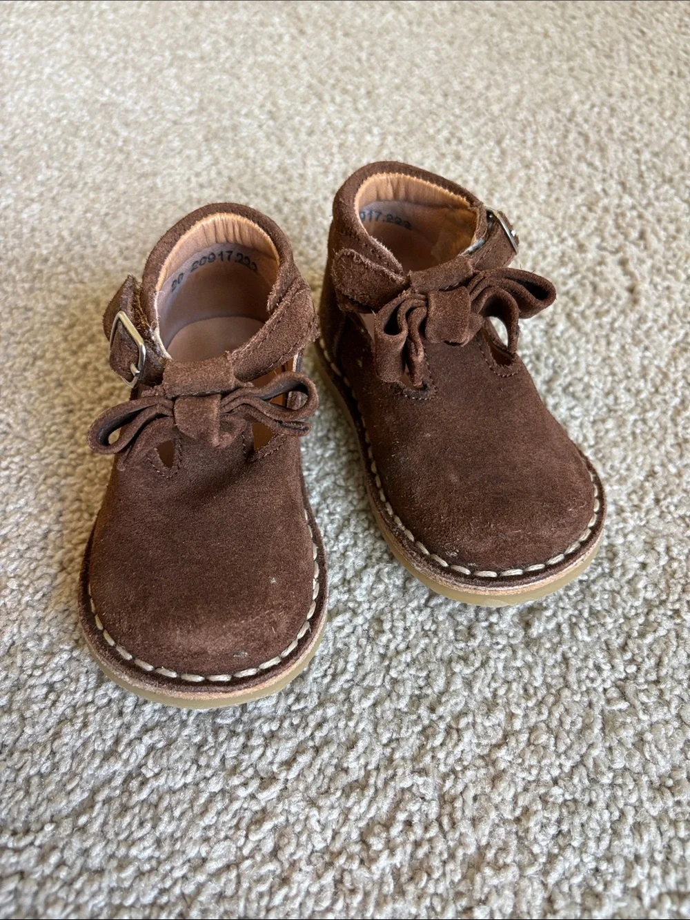 Toddler Brown Suede Fringe Ankle Boot with Buckle